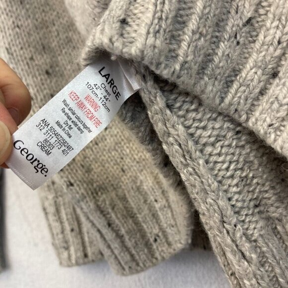 Boston Crew Fair Isle Heavy Knit Sweater Mens Large 42-44 Gray Skicore Preppy - Picture 13 of 16